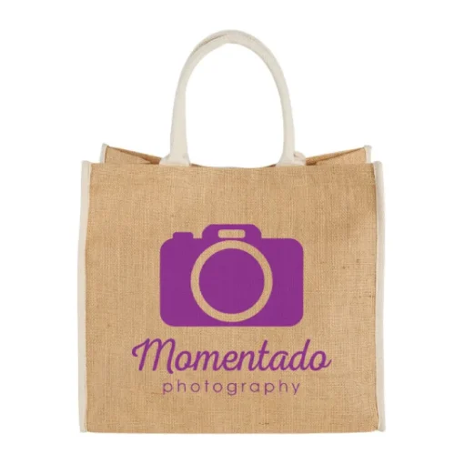 Gift Campaign Shopper di juta personalizzate per la spesa chiusura in velcro Jute Edge> Borse In Juta|Borse Di Tela Personalizzate