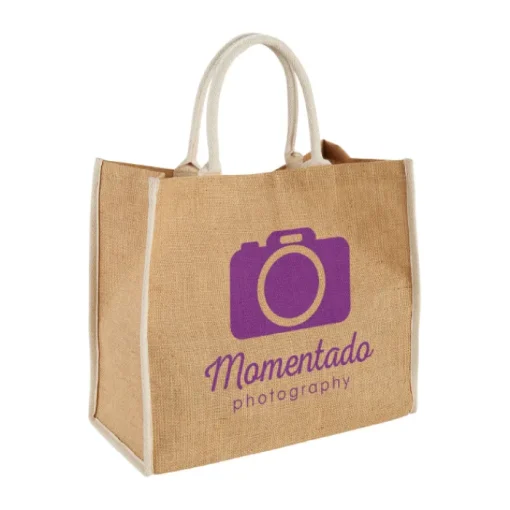 Gift Campaign Shopper di juta personalizzate per la spesa chiusura in velcro Jute Edge> Borse In Juta|Borse Di Tela Personalizzate