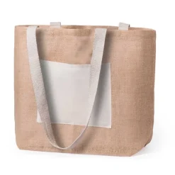 Gift Campaign Shopper di juta personalizzabili con tasca frontale Jute Trendy></noscript> Borse In Juta