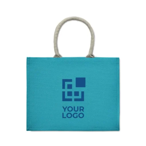 Gift Campaign Shopper di juta personalizzabili con manici corti di cotone Jute Ibiza> Borse In Juta