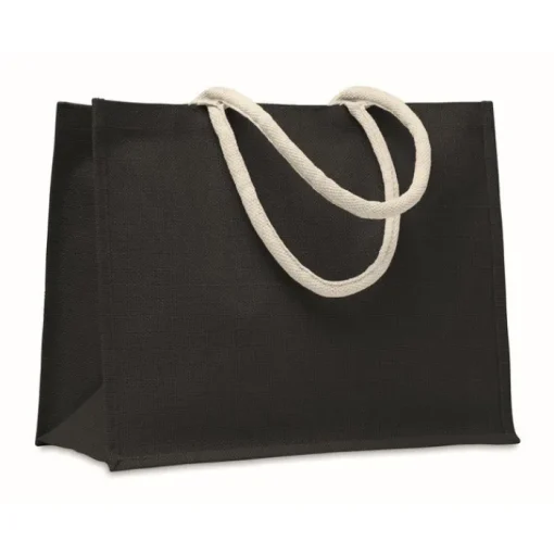 Gift Campaign Shopper di juta personalizzabili con manici corti di cotone Jute Ibiza> Borse In Juta