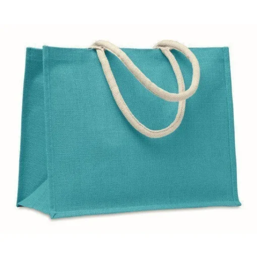 Gift Campaign Shopper di juta personalizzabili con manici corti di cotone Jute Ibiza> Borse In Juta