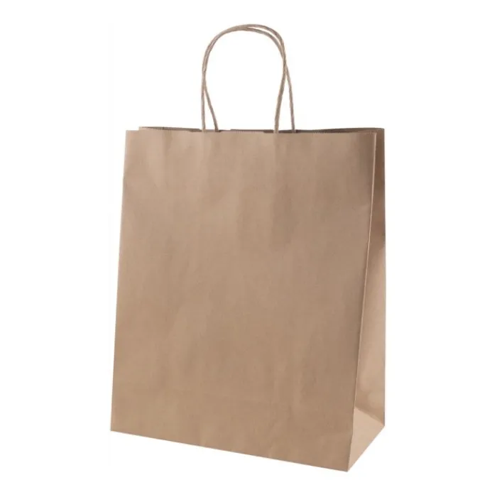 Gift Campaign Shopper in carta kraft da 120 g/m2 con manici corti arricciati> Buste Di Carta