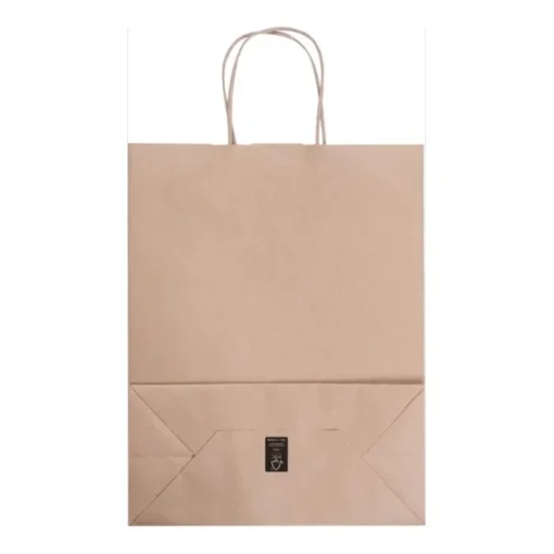 Gift Campaign Shopper in carta kraft da 120 g/m2 con manici corti arricciati> Buste Di Carta