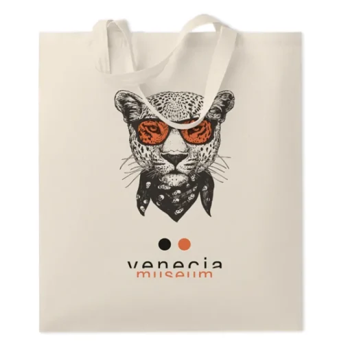 Gift Campaign Shopper in cotone con logo manici corti 140 g/m2 Eco Short Plus> Gadget Ecologici|Tote Bag Personalizzate