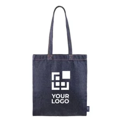 Gift Campaign Shopper in cotone e denim riciclati da 250 g/m2 con manici lunghi></noscript> Borse Di Tela Personalizzate