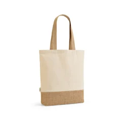 Gift Campaign Shopper in cotone riciclato da 180 g/m2 e poliestere con fondo in iuta> Borse Per La Spesa|Shopper In Cotone Personalizzate