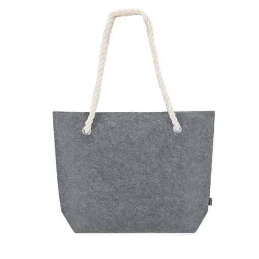 Gift Campaign Shopper in feltro riciclato con manici in corda di cotone e soffietto> Borse Di Tela Personalizzate