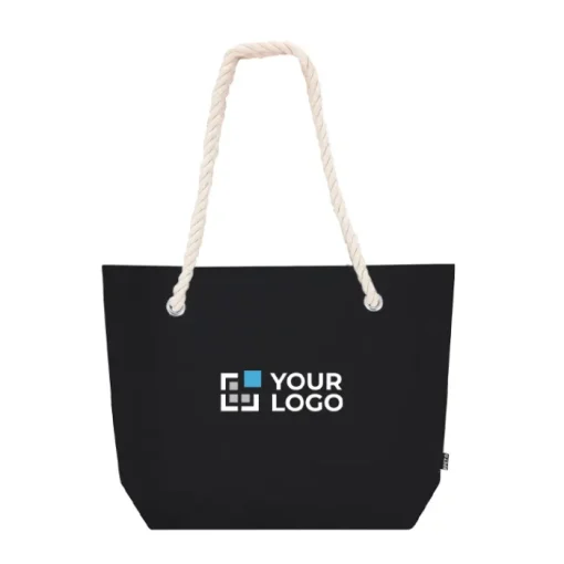 Gift Campaign Shopper in feltro riciclato con manici in corda di cotone e soffietto> Borse Di Tela Personalizzate
