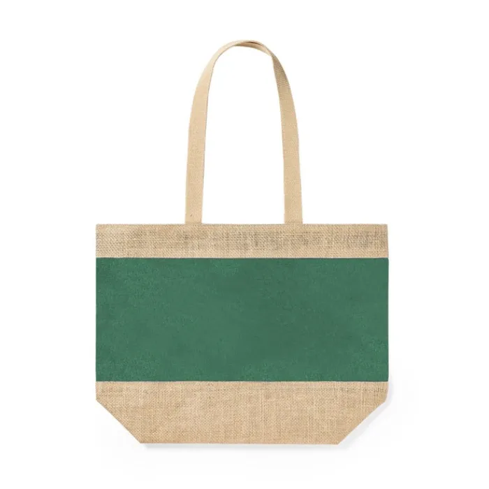 Gift Campaign Shopper in juta e cotone laminato manici lunghi Menorca> Borse In Juta