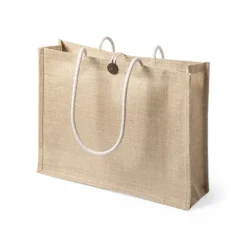 Gift Campaign Shopper in juta laminata con logo resistente 10 kg 320 g/m2 Jute Cute> Borse In Juta