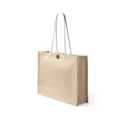 Gift Campaign Shopper in juta laminata con logo resistente 10 kg 320 g/m2 Jute Cute> Borse In Juta