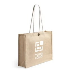 Gift Campaign Shopper in juta laminata con logo resistente 10 kg 320 g/m2 Jute Cute></noscript> Borse In Juta