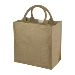 Gift Campaign Shopper in juta personalizzate con scritta manici colorati Jute Side> Borse In Juta|Borse Di Tela Personalizzate