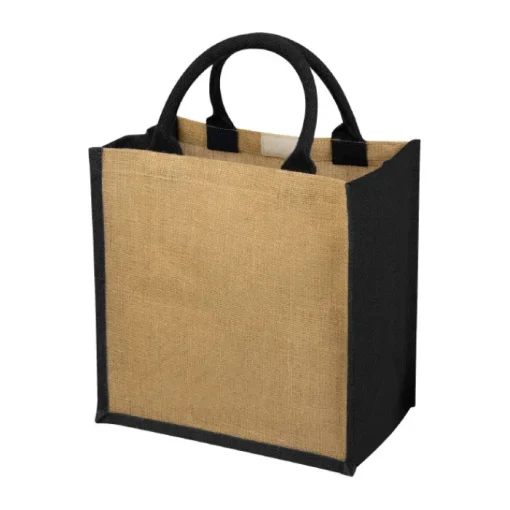 Gift Campaign Shopper in juta personalizzate con scritta manici colorati Jute Side> Borse In Juta|Borse Di Tela Personalizzate