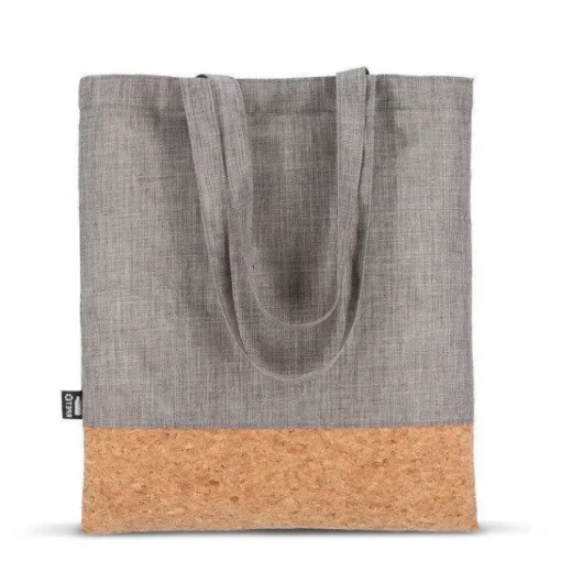 Gift Campaign Shopper in RPET con base in sughero e capacità di 10kg> Borse Di Tela Personalizzate