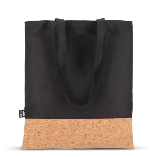 Gift Campaign Shopper in RPET con base in sughero e capacità di 10kg> Borse Di Tela Personalizzate