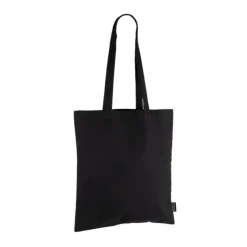 Gift Campaign Shopper nera con manici lunghi in 100% cotone riciclato da 180 g/m²> Shopper In Cotone Personalizzate