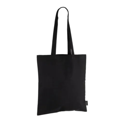 Gift Campaign Shopper nera con manici lunghi in 100% cotone riciclato da 180 g/m²> Shopper In Cotone Personalizzate