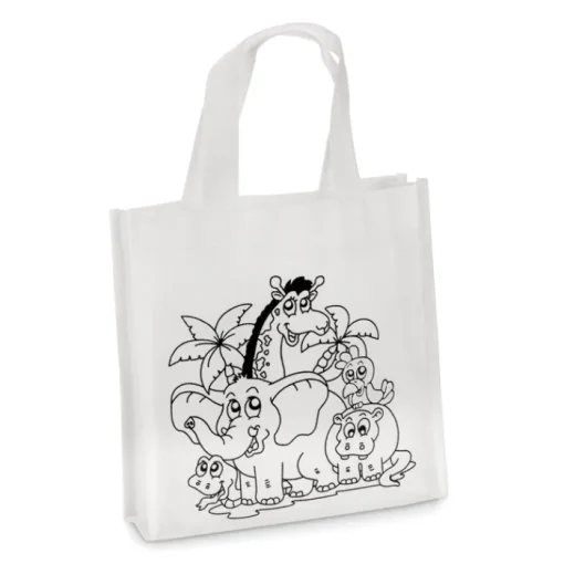 Gift Campaign Shopper per bambini colorabile 5 pennarelli in TNT 80 g/m2 Color Fun> Regali Per Bambini|Matite Colorate