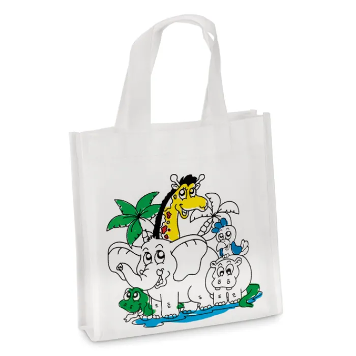 Gift Campaign Shopper per bambini colorabile 5 pennarelli in TNT 80 g/m2 Color Fun> Regali Per Bambini|Matite Colorate