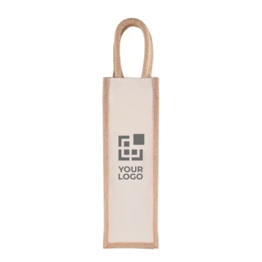 Gift Campaign Shopper per vino con logo in tela e juta 320 g/m2 Vino Rioja> Gadget Ecologici|Borse In Juta