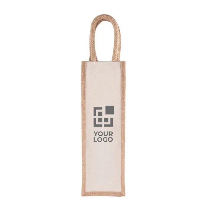 Gift Campaign Shopper per vino con logo in tela e juta 320 g/m2 Vino Rioja> Gadget Ecologici|Borse In Juta
