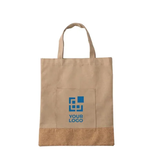 Gift Campaign Shopper personalizzabili in rPET e sughero con tasca anteriore e manici> Borse Per La Spesa