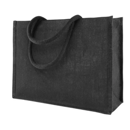 Gift Campaign Shopper personalizzata in iuta con manici in cotone 330 gr/m2 Jute Black> Borse Per La Spesa|Borse In Juta