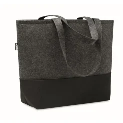 Gift Campaign Shopper personalizzata in feltro con fondo in nero Duo City RPET> Borse Di Tela Personalizzate
