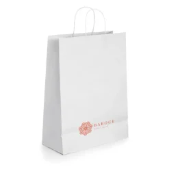 Gift Campaign Shopper personalizzate in carta kraft bianca da 90 g/m2 Retail> Buste Di Carta