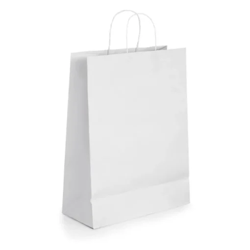 Gift Campaign Shopper personalizzate in carta kraft bianca da 90 g/m2 Retail> Buste Di Carta