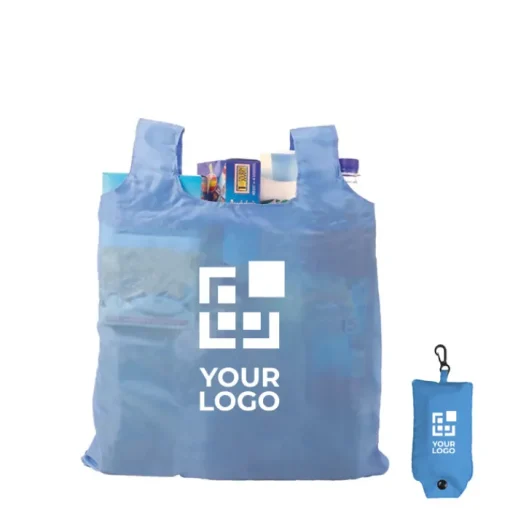 Gift Campaign Shopper personalizzate richiudibili in poliestere 190T con moschettone> Borse Per La Spesa|Borse Di Tela Personalizzate