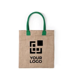 Gift Campaign Shopper promozionale con manici colorati in cotone Jute Colorhand></noscript> Borse In Juta|Tote Bag Personalizzate