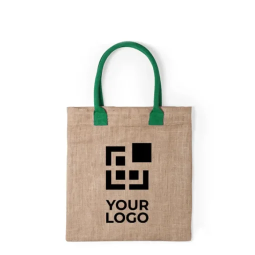 Gift Campaign Shopper promozionale con manici colorati in cotone Jute Colorhand> Borse In Juta|Tote Bag Personalizzate