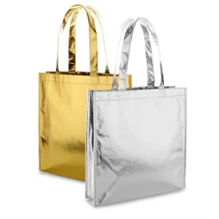 Gift Campaign Shopper promozionalle dorata laminata in TNT 80 gr/m2 Brilliant></noscript> Gadget Natalizi|Shopper Tnt