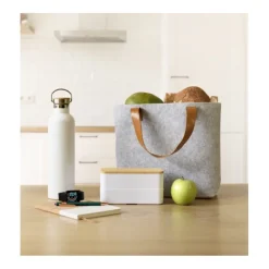 Gift Campaign Shopping bag aperta in feltro RPET con manici in pelle sintetica></noscript> Borse Di Tela Personalizzate