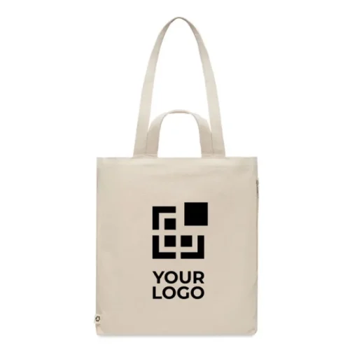 Gift Campaign Shopping bag personalizzate in PP e cotone riciclato 380 g/m2 Doble Handle> Tote Bag Personalizzate|Borse Per La Spesa