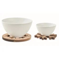 Gift Campaign Sottopentola doppio in di acacia a forma di fiocco di neve> Gadget Natalizi