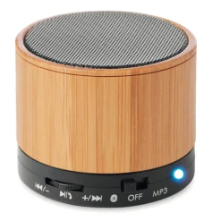 Gift Campaign Speaker bluetooth 4.2 cilindrico in ABS in bambù con luce LED Natura> Casse Personalizzate
