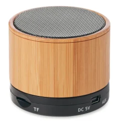 Gift Campaign Speaker bluetooth 4.2 cilindrico in ABS in bambù con luce LED Natura> Casse Personalizzate