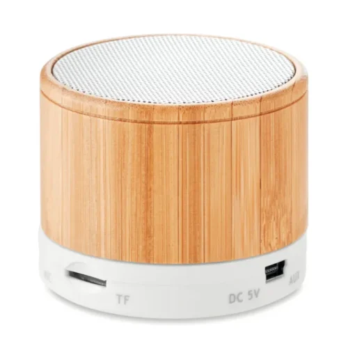 Gift Campaign Speaker bluetooth 4.2 cilindrico in ABS in bambù con luce LED Natura> Casse Personalizzate