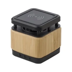 Gift Campaign Speaker con caricabatterie wireless in bambù e ABS Charger Square></noscript> Casse Personalizzate