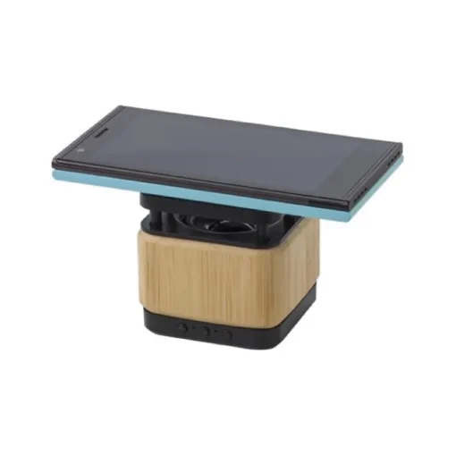 Gift Campaign Speaker con caricabatterie wireless in bambù e ABS Charger Square> Casse Personalizzate