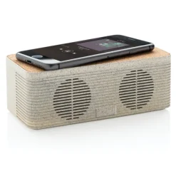 Gift Campaign Speaker con caricatore wireless in paglia, sughero a ABS Wheat Straw> Casse Personalizzate