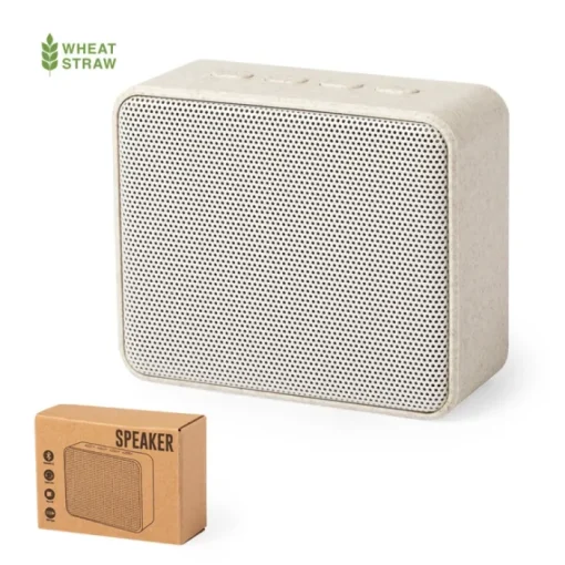 Gift Campaign Speaker in paglia di grano con supporti in gomma antiscivolo Earth> Casse Personalizzate