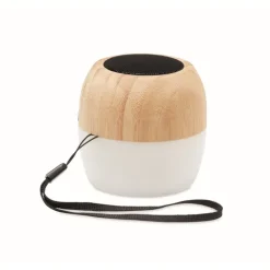Gift Campaign Speaker personalizzati in bambù con luce ambientale e laccetto Pure> Casse Personalizzate