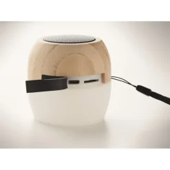 Gift Campaign Speaker personalizzati in bambù con luce ambientale e laccetto Pure></noscript> Casse Personalizzate