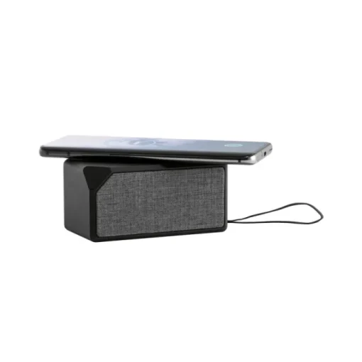 Gift Campaign Speaker portatile in ABS e tessuto con caricatore da 5Wcon logo Fancy> Casse Personalizzate