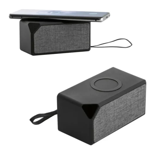 Gift Campaign Speaker portatile in ABS e tessuto con caricatore da 5Wcon logo Fancy> Casse Personalizzate